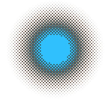 Yarı ton elementi. Noktalar, daireler, benekler ve çiller vektör illüstrasyonu