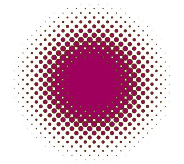 Yarı ton elementi. Noktalar, daireler, benekler ve çiller vektör illüstrasyonu