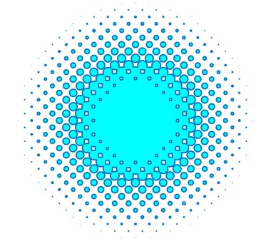 Yarı ton elementi. Noktalar, daireler, benekler ve çiller vektör illüstrasyonu