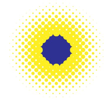 Yarı ton elementi. Noktalar, daireler, benekler ve çiller vektör illüstrasyonu