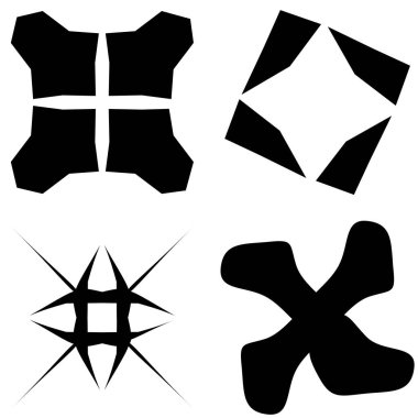 Basit dekorasyon şekilleri, elementler. Soyut motif, mandala klip- art