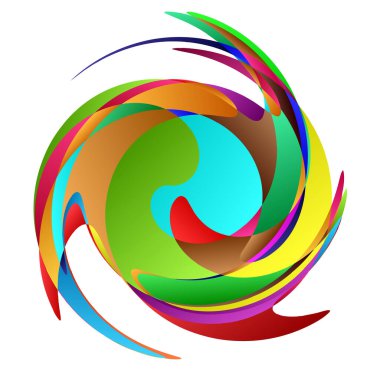 Döngüsel daire, sarmal, volta elementi. Döndürme, santrifüj ve dönme etkisiyle eş merkezli şekil. Döndürme, döndürme ve döndürme vektör illüstrasyonu