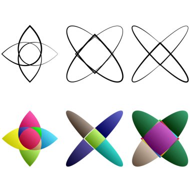 Soyut motif, mandala şekil tasarım elementleri