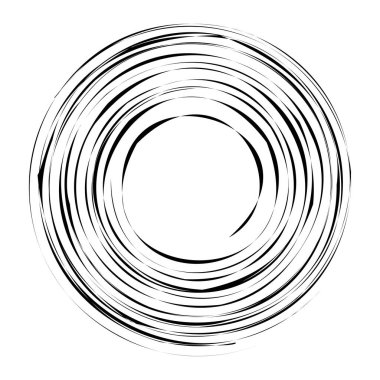 Döngüsel daire, sarmal, volta elementi. Döndürme, santrifüj ve dönme etkisiyle eş merkezli şekil. Döndürme, döndürme ve döndürme vektör illüstrasyonu