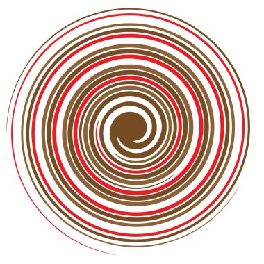 Döngüsel daire, sarmal, volta elementi. Döndürme, santrifüj ve dönme etkisiyle eş merkezli şekil. Döndürme, döndürme ve döndürme vektör illüstrasyonu