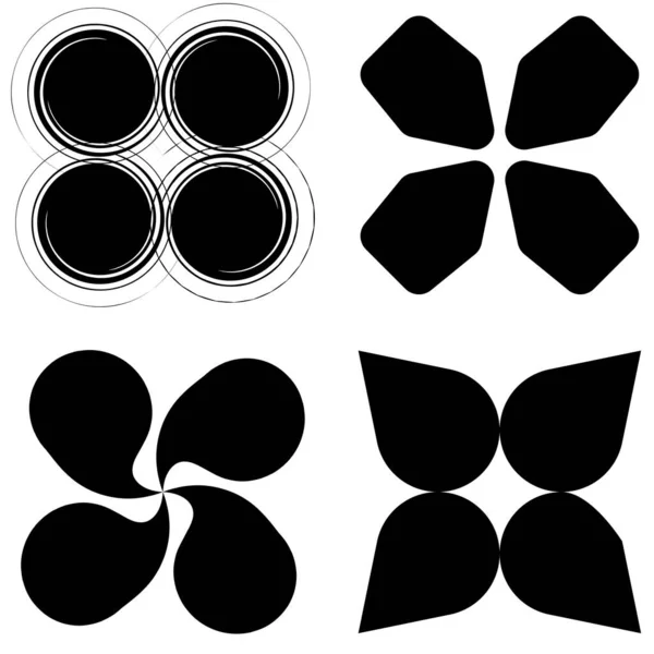 Formas Decoración Simples Elementos Motivo Abstracto Clip Mandala — Vector de stock