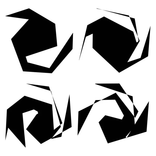 エッジ シャープ 混沌とした ランダムな形状 押しつぶされ歪められ変形した角抽象的な要素 — ストックベクタ