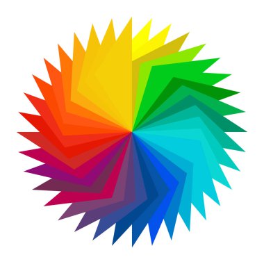 Renkli, spektrum renkli soyut mandala, motif simgesi. Soyut dairesel, çok renkli tasarım ögesi