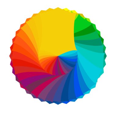 Renkli, spektrum renkli soyut mandala, motif simgesi. Soyut dairesel, çok renkli tasarım ögesi