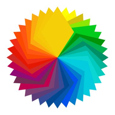 Renkli, spektrum renkli soyut mandala, motif simgesi. Soyut dairesel, çok renkli tasarım ögesi