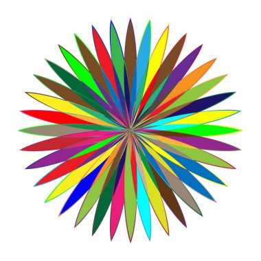 Renkli, spektrum renkli soyut mandala, motif simgesi. Soyut dairesel, çok renkli tasarım ögesi