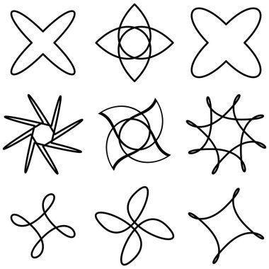 Soyut motif, mandala şekil tasarım elementleri