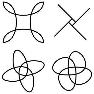 Soyut motif, mandala şekil tasarım elementleri