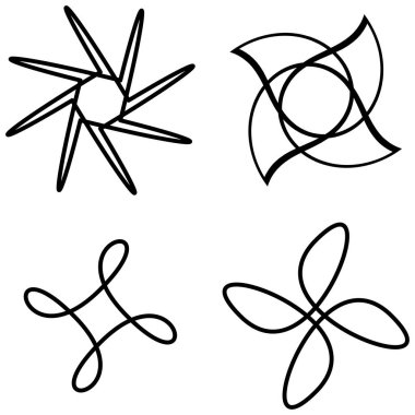 Soyut motif, mandala şekil tasarım elementleri