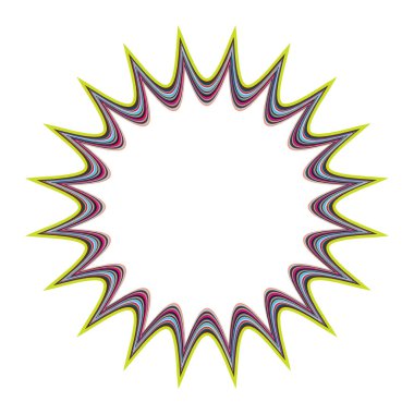 Geometrik mandala - Radikal, dairesel motif simgesi, sembol. Işıldayan şekil, logo çizimi