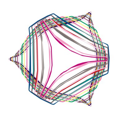 Geometrik mandala - Radikal, dairesel motif simgesi, sembol. Işıldayan şekil, logo çizimi