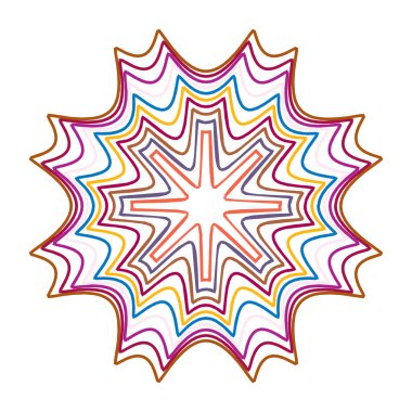 Dairesel Motif simgesi, sembol. Yayılan şekil vektör illüstrasyonu