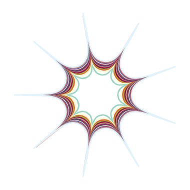 Dairesel Motif simgesi, sembol. Yayılan şekil vektör illüstrasyonu