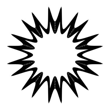 Geometrik mandala - Radikal, dairesel motif simgesi, sembol. Işıldayan şekil, logo çizimi