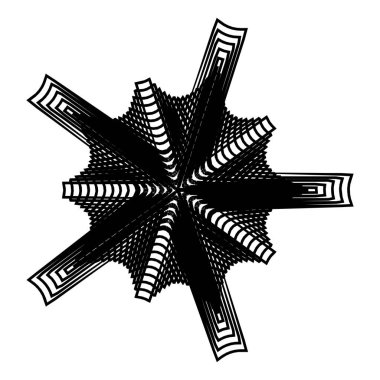 Geometrik mandala - Radikal, dairesel motif simgesi, sembol. Işıldayan şekil, logo çizimi