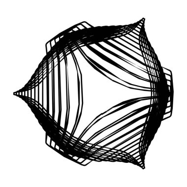 Geometrik mandala - Radikal, dairesel motif simgesi, sembol. Işıldayan şekil, logo çizimi