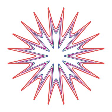 Geometrik mandala - Radikal, dairesel motif simgesi, sembol. Işıldayan şekil, logo çizimi