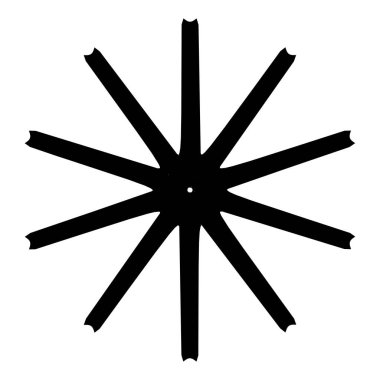 Geometrik mandala - Radikal, dairesel motif simgesi, sembol. Işıldayan şekil, logo çizimi