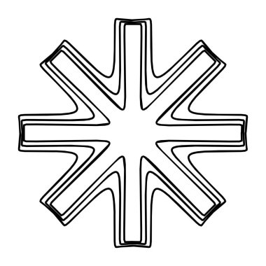 Geometrik mandala - Radikal, dairesel motif simgesi, sembol. Işıldayan şekil, logo çizimi