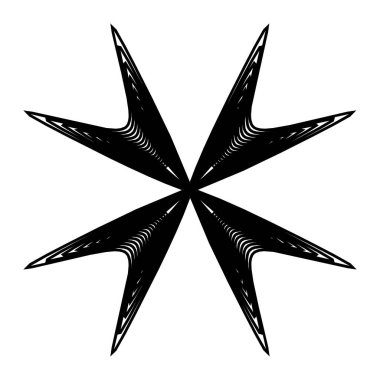 Geometrik mandala - Radikal, dairesel motif simgesi, sembol. Işıldayan şekil, logo çizimi