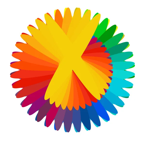 カラフルな スペクトル色の抽象的なマンダラ モチーフのアイコン アブストラクト円 多色設計要素 — ストックベクタ