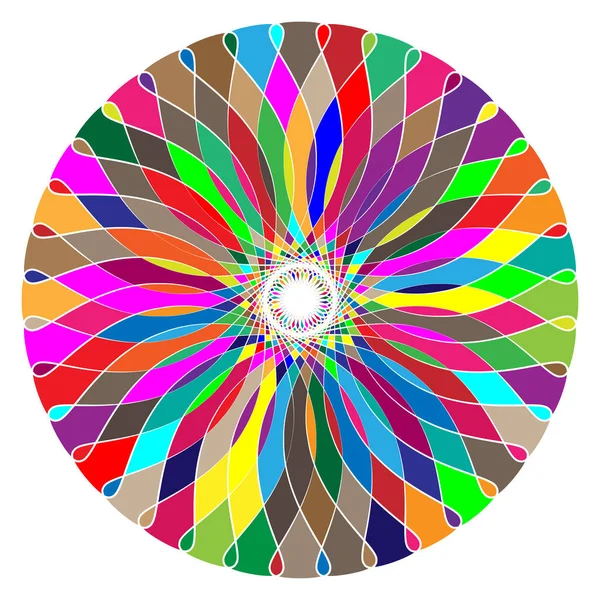 Colorful Spectrum Colored Abstract Mandala Motif Icon Abstract Circular Multicolor — Stock Vector