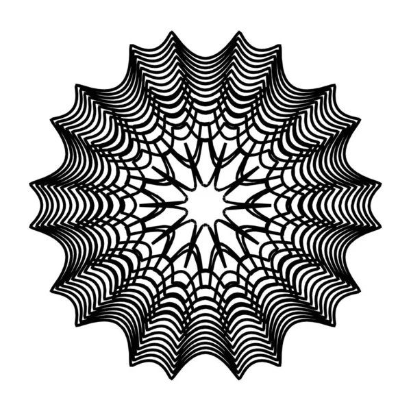 Geometrisk Mandala Radial Cirkulär Motivikon Symbol Strålande Form Logotyp Stockillustration — Stock vektor