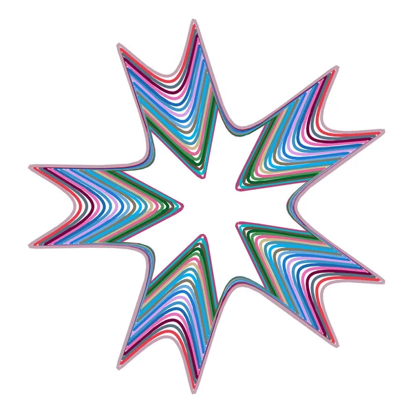 Mandala Geométrico Radial Icono Motivo Circular Símbolo Forma Radiante Logo — Vector de stock