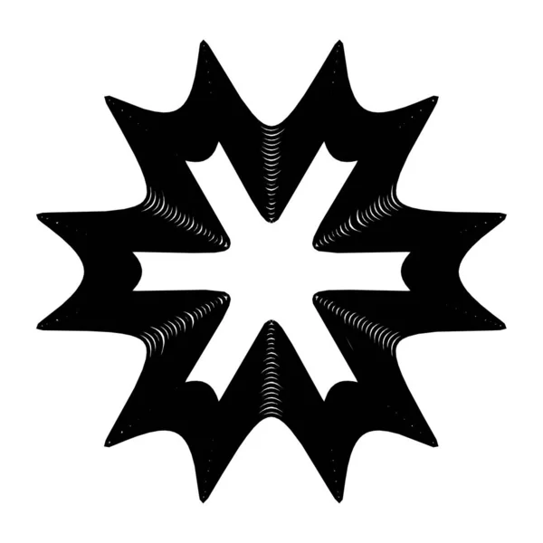 Geometrisches Mandala Radiales Kreisförmiges Motiv Symbol Symbol Strahlende Form Logo — Stockvektor