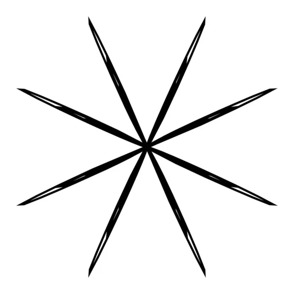 Geometric Mandala Radial Circular Motif Icon Symbol Radiating Shape Logo — Stock Vector