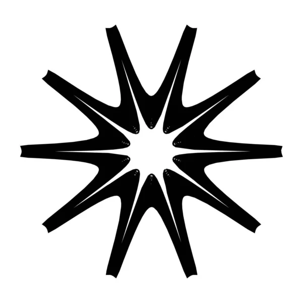 Геометрическая Мандала Радиальная Круглая Иконка Мотива Символ Излучающая Форма Логотип — стоковый вектор