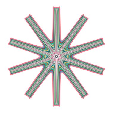 Geometrik mandala - Radikal, dairesel motif simgesi, sembol. Işıldayan şekil, logo çizimi