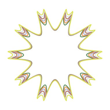 Geometrik mandala - Radikal, dairesel motif simgesi, sembol. Işıldayan şekil, logo çizimi