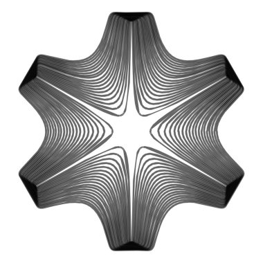 Geometrik mandala - Radikal, dairesel motif simgesi, sembol. Işıldayan şekil, logo çizimi