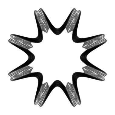 Geometrik mandala - Radikal, dairesel motif simgesi, sembol. Işıldayan şekil, logo çizimi