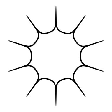 Geometrik mandala - Radikal, dairesel motif simgesi, sembol. Işıldayan şekil, logo çizimi