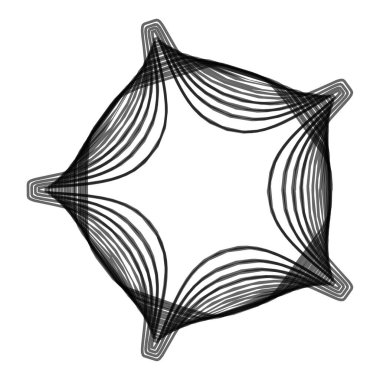 Geometrik mandala - Radikal, dairesel motif simgesi, sembol. Işıldayan şekil, logo çizimi