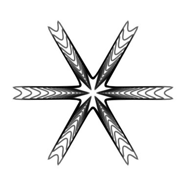 Geometrik mandala - Radikal, dairesel motif simgesi, sembol. Işıldayan şekil, logo çizimi