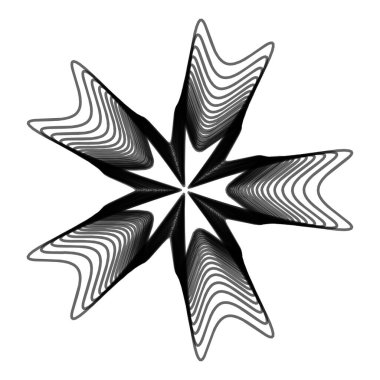 Geometrik mandala - Radikal, dairesel motif simgesi, sembol. Işıldayan şekil, logo çizimi