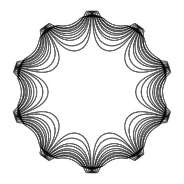 Geometrik mandala - Radikal, dairesel motif simgesi, sembol. Işıldayan şekil, logo çizimi