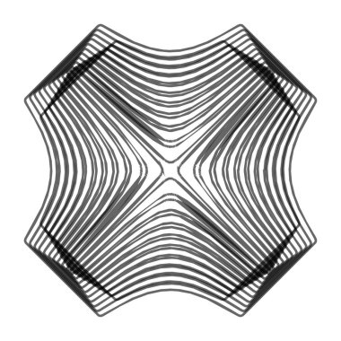 Geometrik mandala - Radikal, dairesel motif simgesi, sembol. Işıldayan şekil, logo çizimi