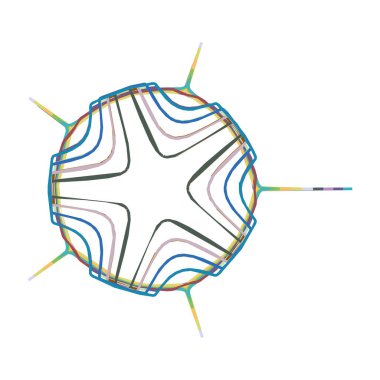 Geometrik mandala - Radikal, dairesel motif simgesi, sembol. Işıldayan şekil, logo çizimi