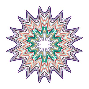 Geometrik mandala - Radikal, dairesel motif simgesi, sembol. Işıldayan şekil, logo çizimi