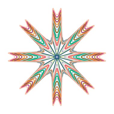 Geometrik mandala - Radikal, dairesel motif simgesi, sembol. Işıldayan şekil, logo çizimi