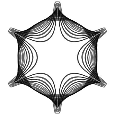 Geometrik mandala - Radikal, dairesel motif simgesi, sembol. Işıldayan şekil, logo çizimi